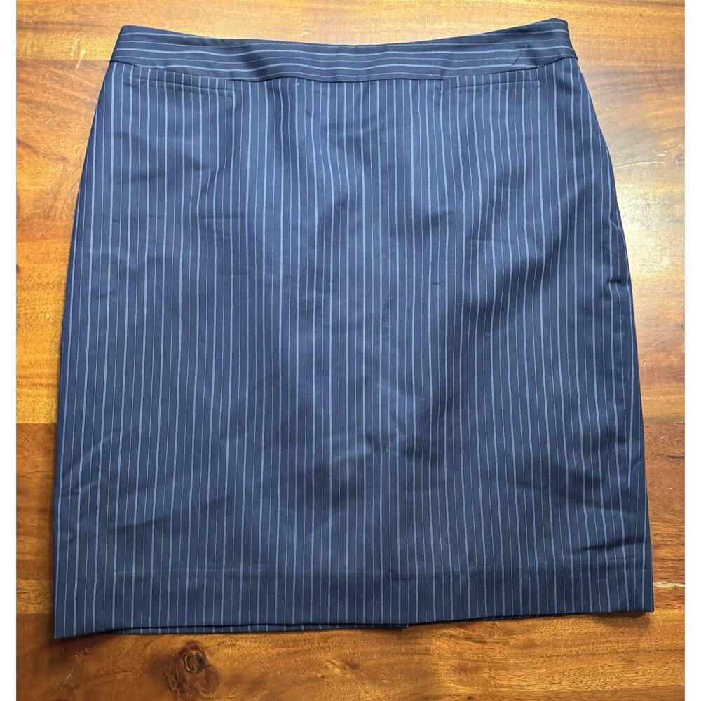 Brooks Brothers 346 Women’s Navy Striped Wool Career Office Straight Skirt Sz 8p